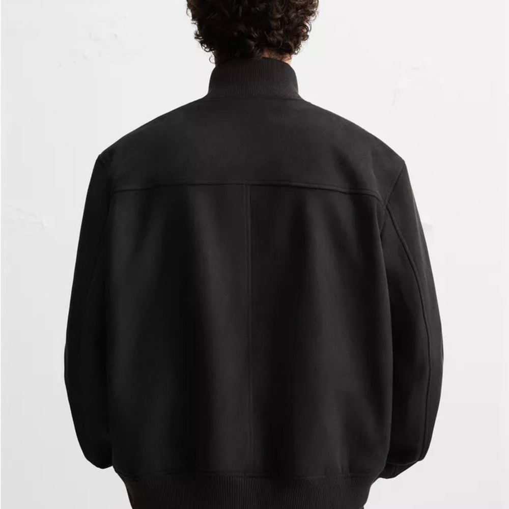 Faux suede black  jacket - Picture 3 of 7